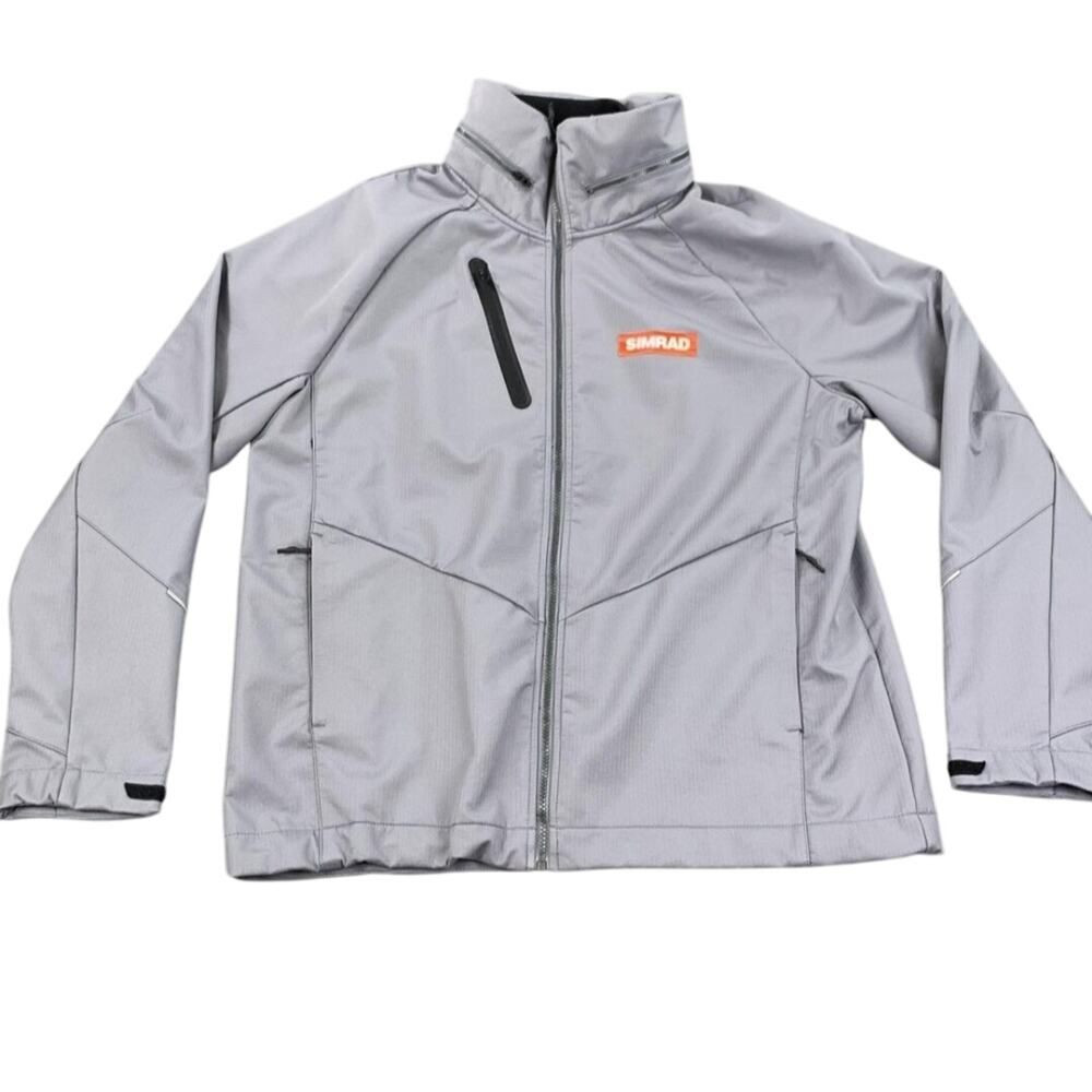 Elevate Simrad Jacket Mens L Softshell Full Zip Outdoor Waterproof Hood Fishing